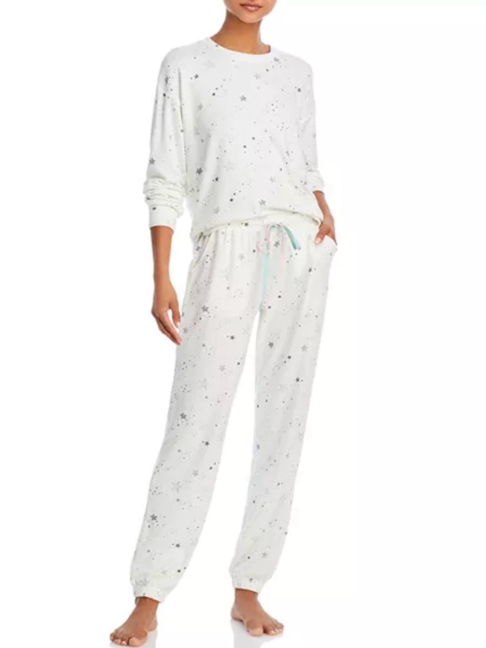 PJ Salvage Peachy Party Pajama/Loungewear Set Star Print Size M